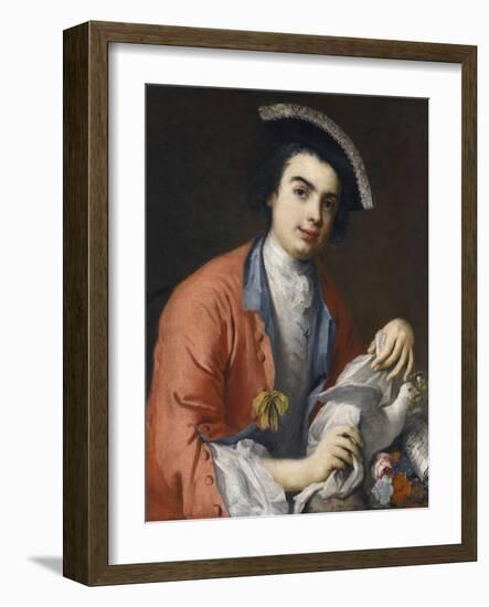 Portrait De Carlo Broschi Dit Farinelli, Chanteur Contralto Et Soprano, Castrat Italien - Portrait-Jacopo Amigoni-Framed Giclee Print
