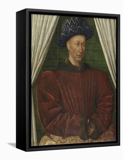 Portrait de Charles VII (1403-1461)-Jean Fouquet-Framed Premier Image Canvas