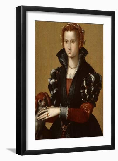 Portrait De Eleonora Da Toledo (Eleonore De Tolede, 1522-1562), Epouse Du Grand Duc Cosme I De Medi-Alessandro Allori-Framed Giclee Print