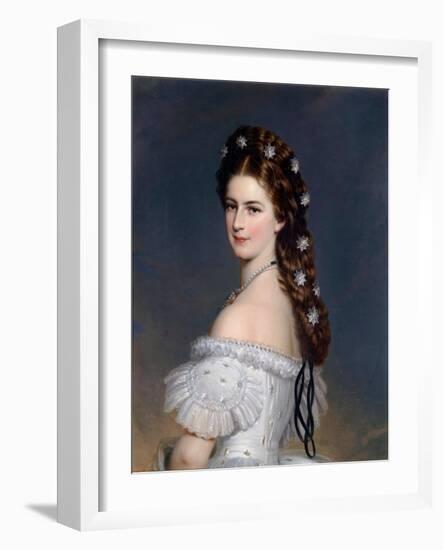 Portrait De Elisabeth De Wittelsbach (1837-1898) (Sissi Ou Sisi), Imperatrice D'autriche (1854-189-Franz Xaver Winterhalter-Framed Giclee Print