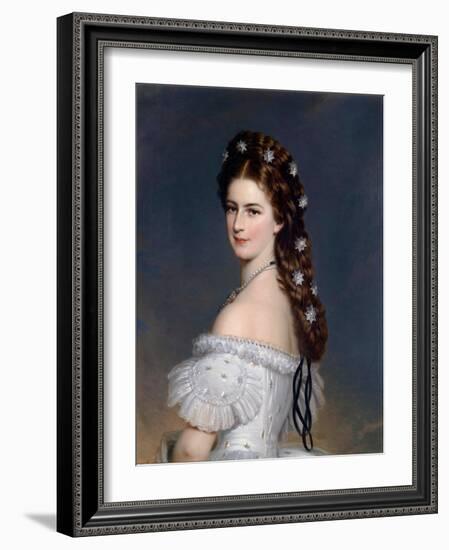 Portrait De Elisabeth De Wittelsbach (1837-1898) (Sissi Ou Sisi), Imperatrice D'autriche (1854-189-Franz Xaver Winterhalter-Framed Giclee Print