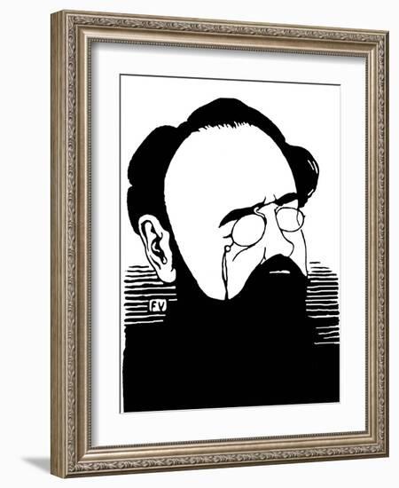 Portrait De Emile Zola (1840-1902), Ecrivain Francais. Gravure De Felix Edouard Vallotton (1865-192-Felix Edouard Vallotton-Framed Giclee Print