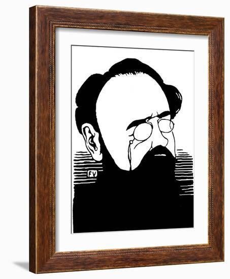 Portrait De Emile Zola (1840-1902), Ecrivain Francais. Gravure De Felix Edouard Vallotton (1865-192-Felix Edouard Vallotton-Framed Giclee Print