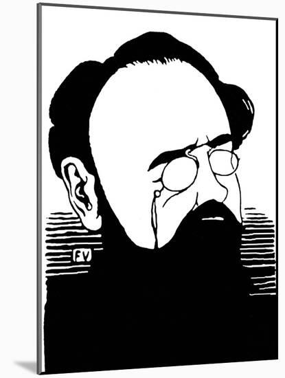 Portrait De Emile Zola (1840-1902), Ecrivain Francais. Gravure De Felix Edouard Vallotton (1865-192-Felix Edouard Vallotton-Mounted Giclee Print