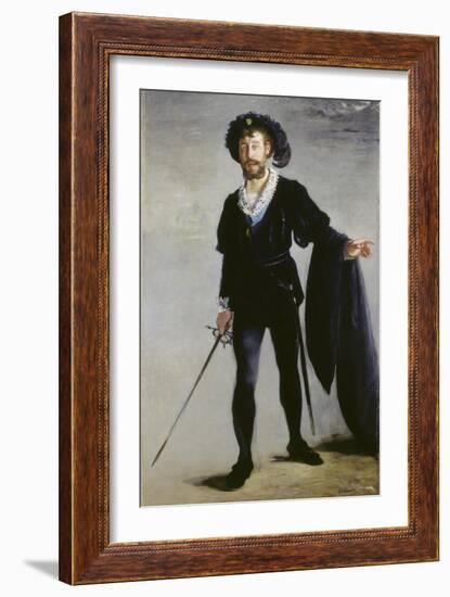 Portrait de Faure dans le rôle d'Hamlet. (Der Sänger Jean-Baptiste Faure als Hamlet ). 1877-Edouard Manet-Framed Giclee Print