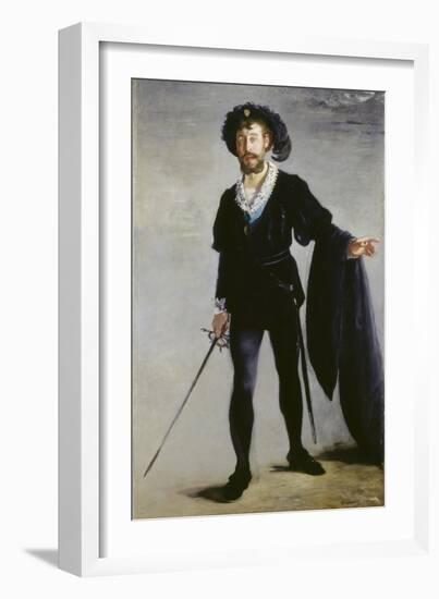 Portrait de Faure dans le rôle d'Hamlet. (Der Sänger Jean-Baptiste Faure als Hamlet ). 1877-Edouard Manet-Framed Giclee Print