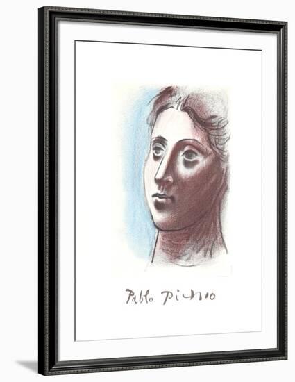 Portrait de Femme a Trois Quart Gauche-Pablo Picasso-Framed Collectable Print