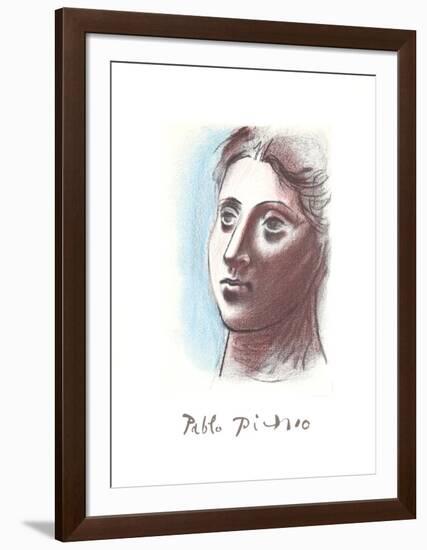 Portrait de Femme a Trois Quart Gauche-Pablo Picasso-Framed Collectable Print