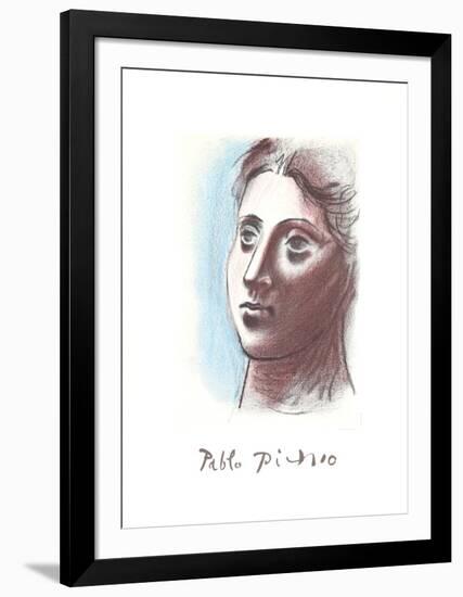 Portrait de Femme a Trois Quart Gauche-Pablo Picasso-Framed Collectable Print