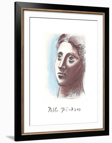 Portrait de Femme a Trois Quart Gauche-Pablo Picasso-Framed Collectable Print