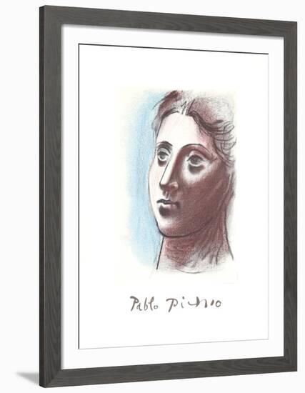 Portrait de Femme a Trois Quart Gauche-Pablo Picasso-Framed Collectable Print