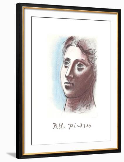 Portrait de Femme a Trois Quart Gauche-Pablo Picasso-Framed Collectable Print