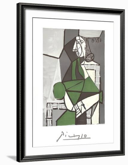 Portrait de Femme Assise, Robe Verte-Pablo Picasso-Framed Collectable Print