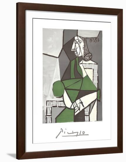 Portrait de Femme Assise, Robe Verte-Pablo Picasso-Framed Collectable Print