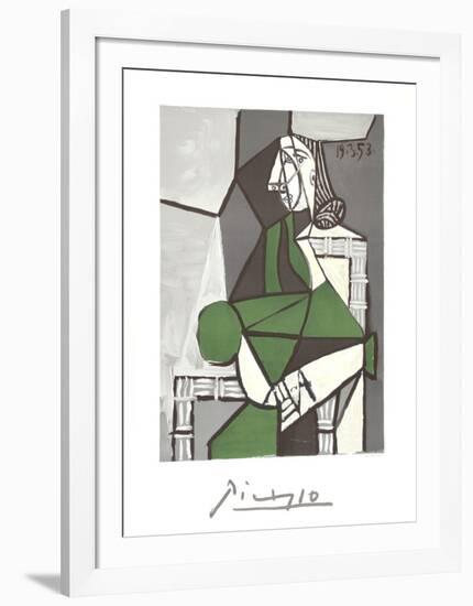 Portrait de Femme Assise, Robe Verte-Pablo Picasso-Framed Collectable Print