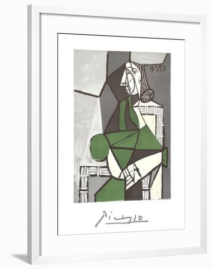 Portrait de Femme Assise, Robe Verte-Pablo Picasso-Framed Collectable Print