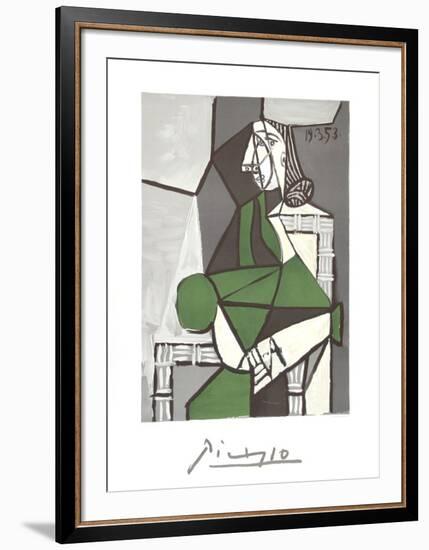 Portrait de Femme Assise, Robe Verte-Pablo Picasso-Framed Collectable Print