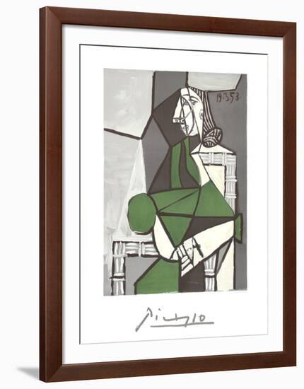 Portrait de Femme Assise, Robe Verte-Pablo Picasso-Framed Collectable Print