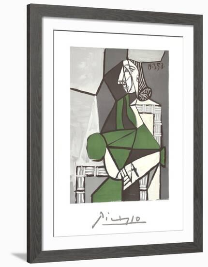 Portrait de Femme Assise, Robe Verte-Pablo Picasso-Framed Collectable Print