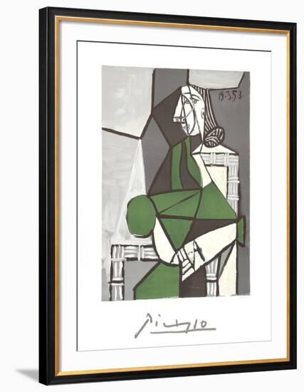 Portrait de Femme Assise, Robe Verte-Pablo Picasso-Framed Collectable Print