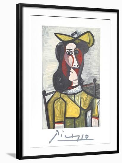 Portrait de Femme Au Chapeau et A La Robe Vert Jaune-Pablo Picasso-Framed Collectable Print