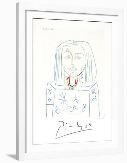 Portrait de Femme au Collier-Pablo Picasso-Framed Collectable Print