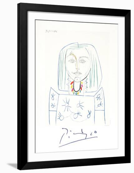 Portrait de Femme au Collier-Pablo Picasso-Framed Collectable Print