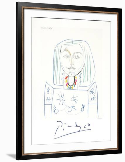 Portrait de Femme au Collier-Pablo Picasso-Framed Collectable Print
