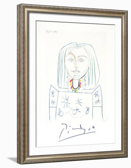 Portrait de Femme au Collier-Pablo Picasso-Framed Collectable Print