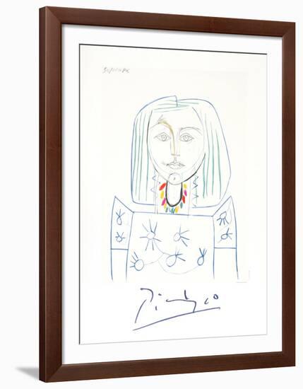 Portrait de Femme au Collier-Pablo Picasso-Framed Collectable Print