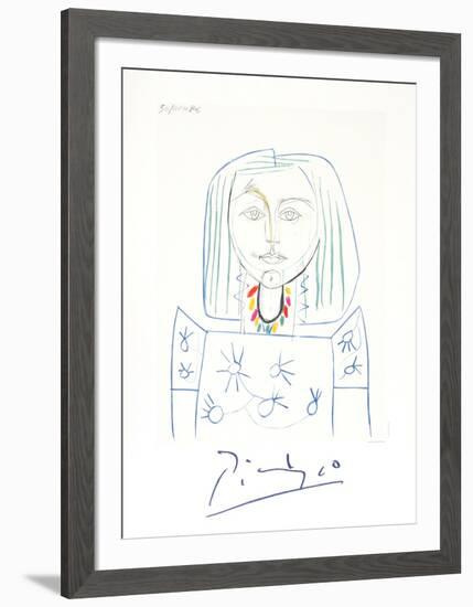Portrait de Femme au Collier-Pablo Picasso-Framed Collectable Print