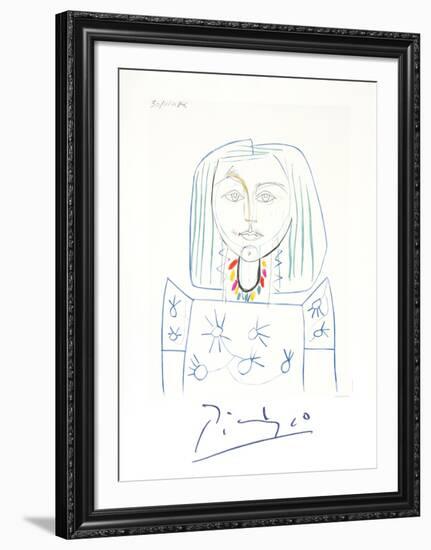 Portrait de Femme au Collier-Pablo Picasso-Framed Collectable Print