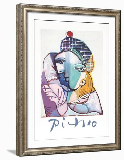 Portrait de Femme au Veret Escossais-Pablo Picasso-Framed Collectable Print