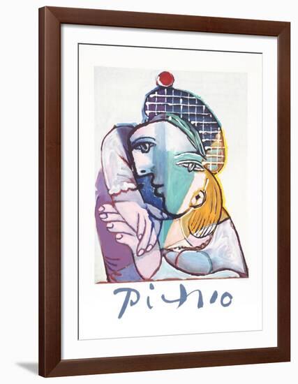 Portrait de Femme au Veret Escossais-Pablo Picasso-Framed Collectable Print