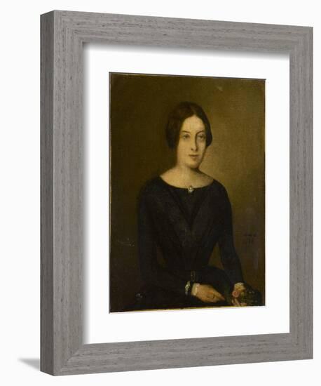 Portrait de femme en noir-Jean Jacques Henner-Framed Giclee Print