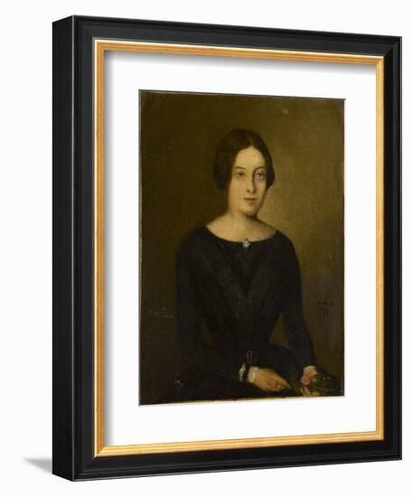 Portrait de femme en noir-Jean Jacques Henner-Framed Giclee Print