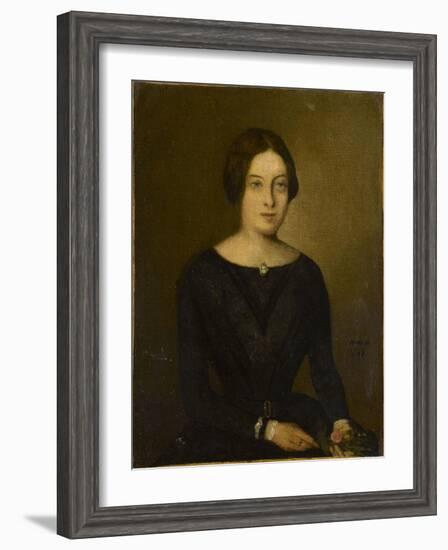 Portrait de femme en noir-Jean Jacques Henner-Framed Giclee Print