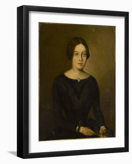 Portrait de femme en noir-Jean Jacques Henner-Framed Giclee Print