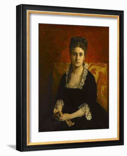 Portrait de femme en robe noire-Jean-Paul Laurens-Framed Giclee Print