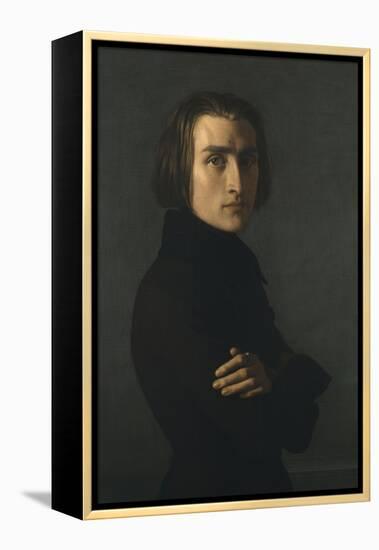 Portrait de Franz Liszt (1811-1886) compositeur et pianiste hongrois-Henri Lehmann-Framed Premier Image Canvas