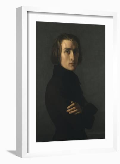 Portrait de Franz Liszt (1811-1886) compositeur et pianiste hongrois-Henri Lehmann-Framed Giclee Print