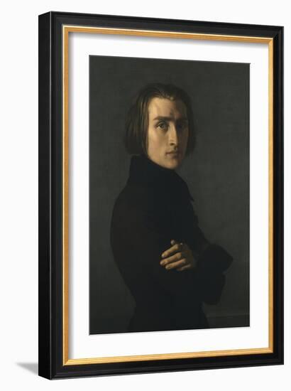 Portrait de Franz Liszt (1811-1886) compositeur et pianiste hongrois-Henri Lehmann-Framed Giclee Print