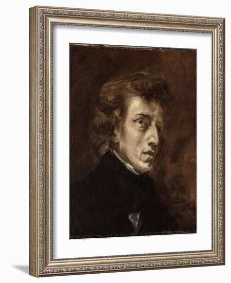 Portrait de Frédéric Chopin (1810-1849), musicien-Eugene Delacroix-Framed Giclee Print