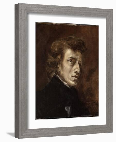 Portrait de Frédéric Chopin (1810-1849), musicien-Eugene Delacroix-Framed Giclee Print