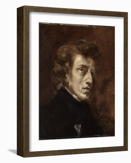 Portrait de Frédéric Chopin (1810-1849), musicien-Eugene Delacroix-Framed Giclee Print