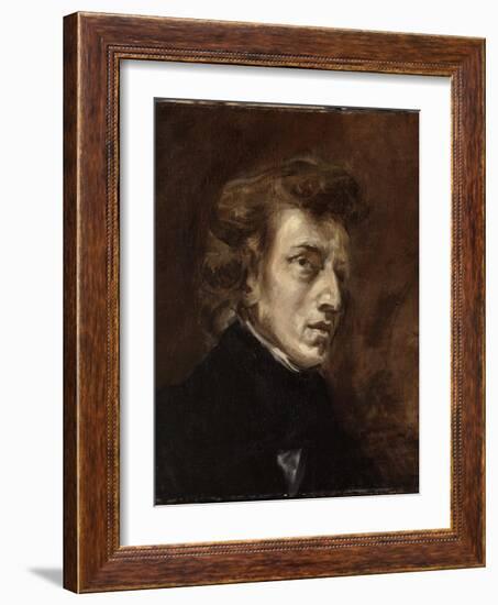 Portrait de Frédéric Chopin (1810-1849), musicien-Eugene Delacroix-Framed Giclee Print