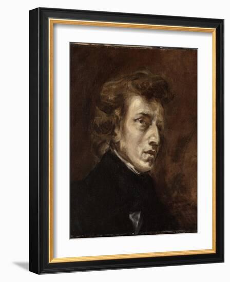 Portrait de Frédéric Chopin (1810-1849), musicien-Eugene Delacroix-Framed Giclee Print