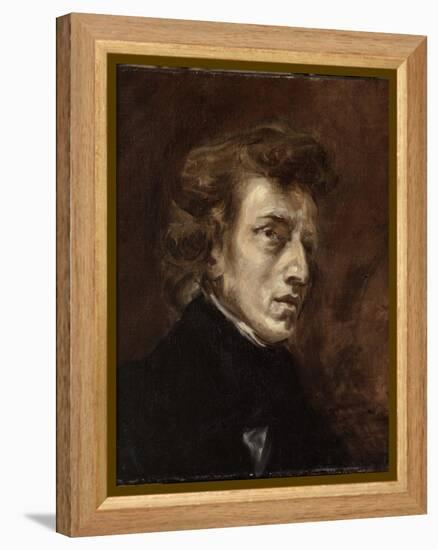 Portrait de Frédéric Chopin (1810-1849), musicien-Eugene Delacroix-Framed Premier Image Canvas