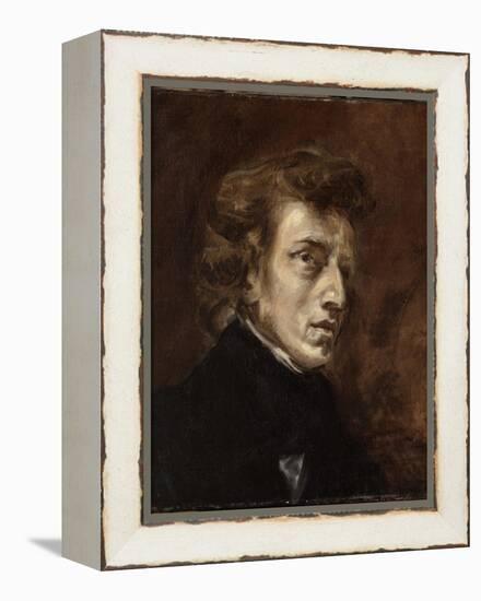 Portrait de Frédéric Chopin (1810-1849), musicien-Eugene Delacroix-Framed Premier Image Canvas