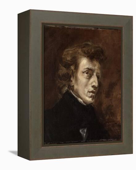 Portrait de Frédéric Chopin (1810-1849), musicien-Eugene Delacroix-Framed Premier Image Canvas